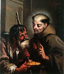 Der hl. Petrus Regaladis speist einen Bettler mit Brot. from Franz Sebald Unterberger