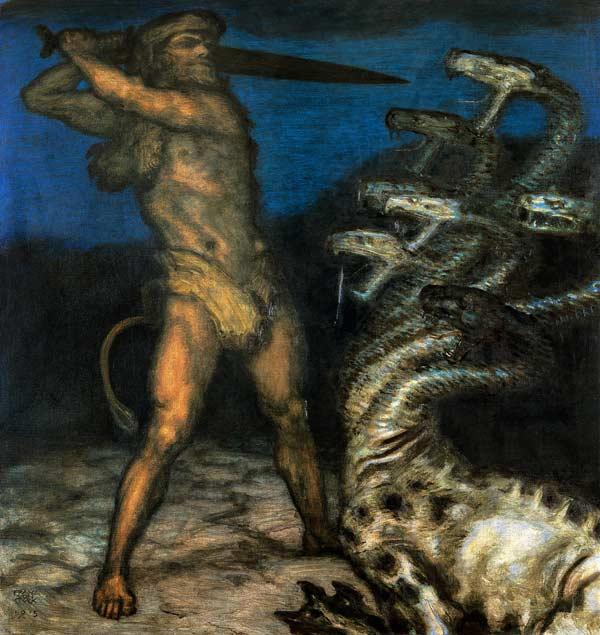 Herkules und die Hydra.