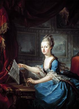 Archduchess Marie Antoinette Habsburg-Lothringen (1755-93) at the spinnet fifteenth child of Empress