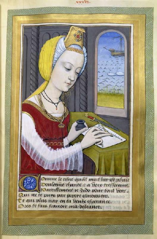Dido schreibt an Aeneas (von Robinet Testard für Louise von Savoyen) from französisch Handschrift