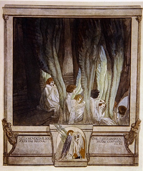 Illustration from Dante''s ''Divine Comedy'', Purgatory, Canto XXI: 62 from Franz von (Choisy Le Conin) Bayros