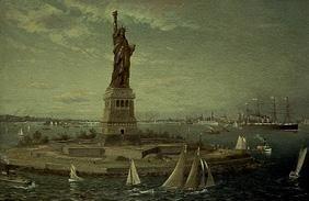 Liberty Island und Freiheitsstatue, New York.