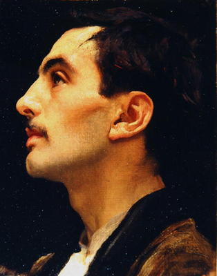 Head of an Italian Model, c.1855 (oil on canvas) from Frederic Leighton