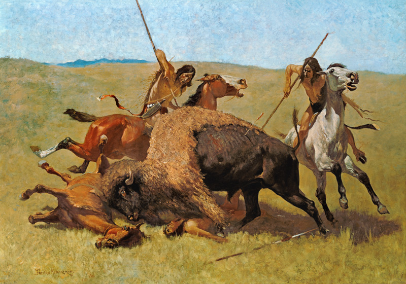 Indianer bei der Büffeljagd. from Frederic Remington