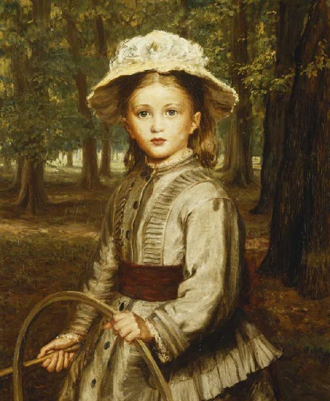 Ein Mädchen spielt mit einem Reif. from Frederick Bacon Barwell