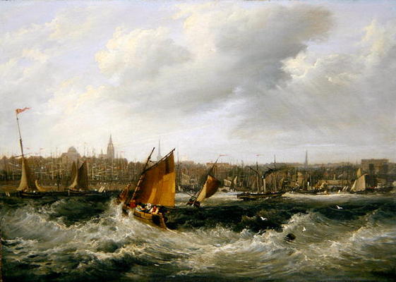 Liverpool, Lancashire from the River Mersey and New Brighton, 1838 (oil on canvas) (for pair see 257 from Frederick Calvert