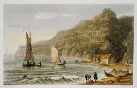 Shanklin Bay, from 'The Isle of Wight Illustrated, in a Series of Coloured Views', engraved by P. Ro