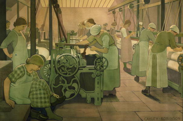 British Industries - Cotton, c.1923/4 (LMS Poster) from Frederick Cayley Robinson