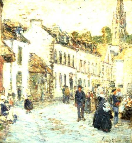 An Evening Street Scene, Pont Aven from Frederick Childe Hassam