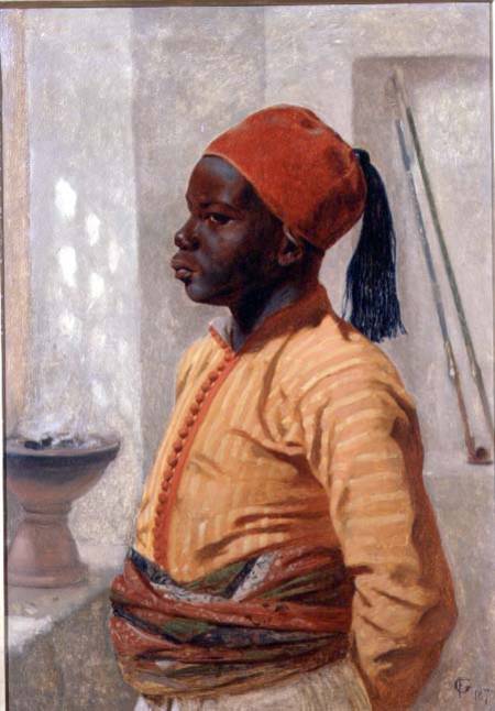 Half Length Portrait of an Arab Boy from Frederick Goodall
