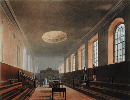 The School Room of St. Paul's, from Ackermann's 'History of the St. Paul's School', part of 'History from Frederick Mackenzie