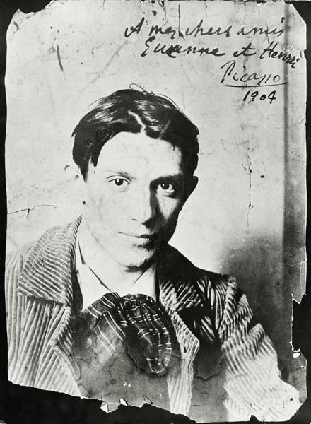 Pablo Picasso (1881-1973), 1904 (b/w photo) from French Photographer, (20th century)
