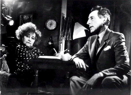 Sidonie Gabrielle Colette (1873-1954) and Jean Cocteau (1889-1963), c. 1950 (b/w photo) from French Photographer, (20th century)