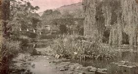 Waterlily Pond and Japanese Bridge in Monet's Garden at Giverny, early 1920s (photo)