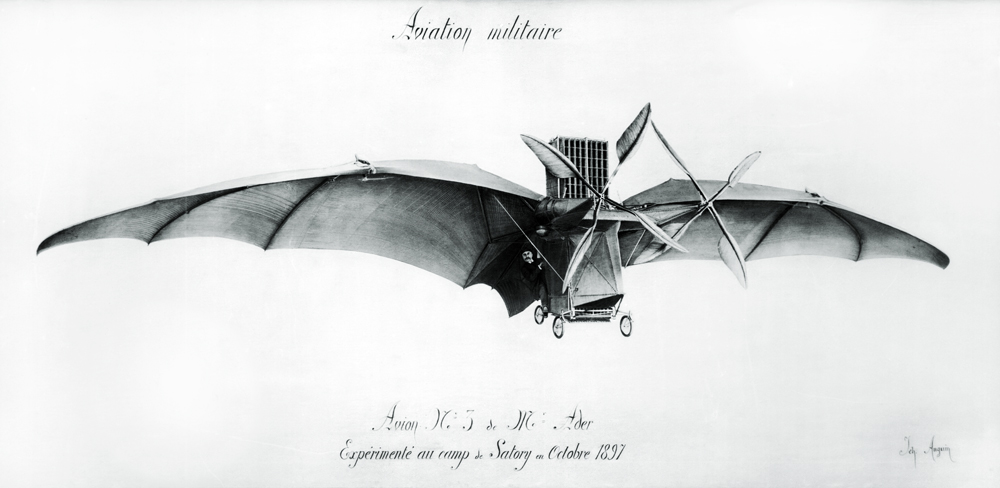 Avion III, ''The Bat'', designed Clement Ader (1841-1925) at the Satory military camp, October 1897 from French School