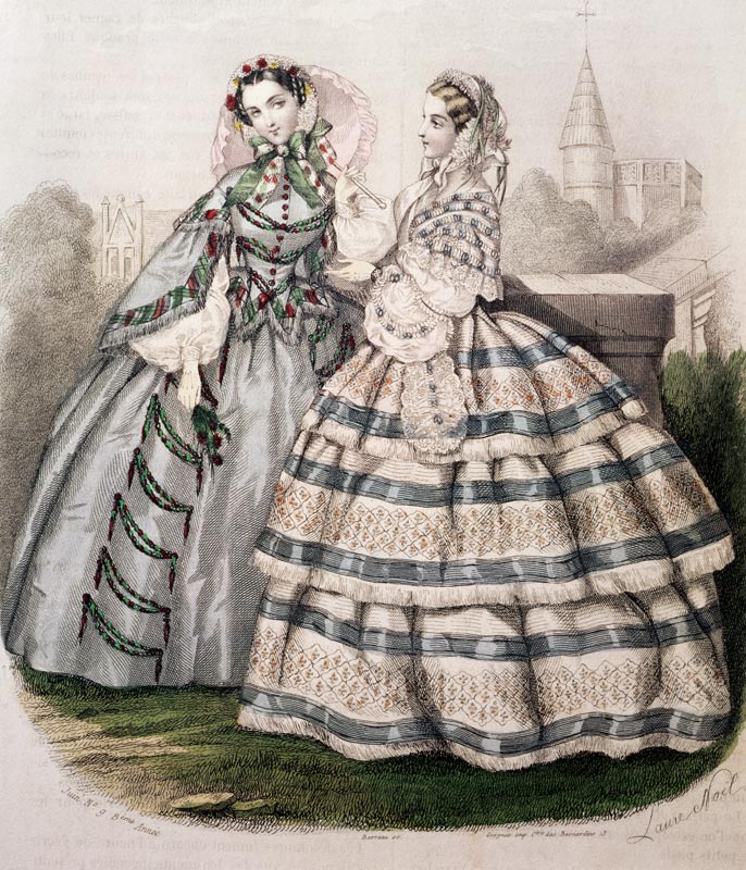 Day Dress for 1858; engraved by Barreau from French School