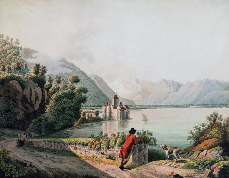 View of the Chateau de Chillon, Lake Geneva from French School