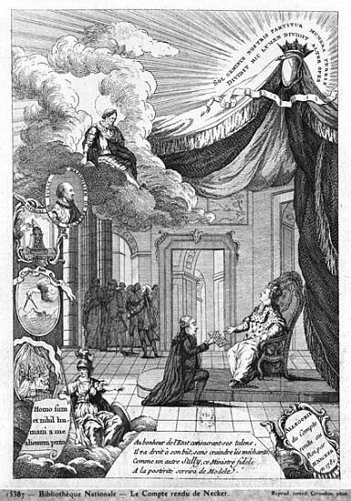 Allegory of the Report Given to Louis XVI (1754-93) Jacques Necker (1732-1804) in 1781 from French School