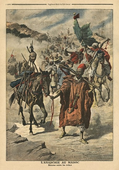 Anarchy in Morocco, plundering between tribes, illustration from ''Le Petit Journal'', supplement il from French School