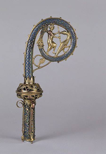 Crozier depicting St. Michael Defeating the Dragon from French School