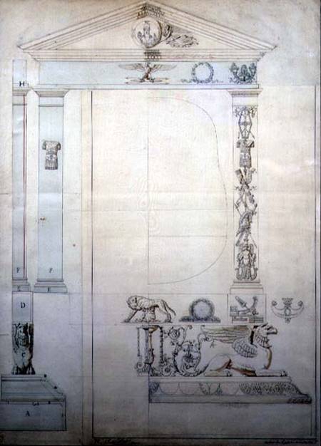 Design for a Cheval mirror from French School