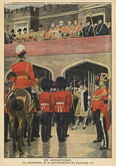 England, proclamation of the new King George V, illustration from ''Le Petit Journal'', supplement i from French School