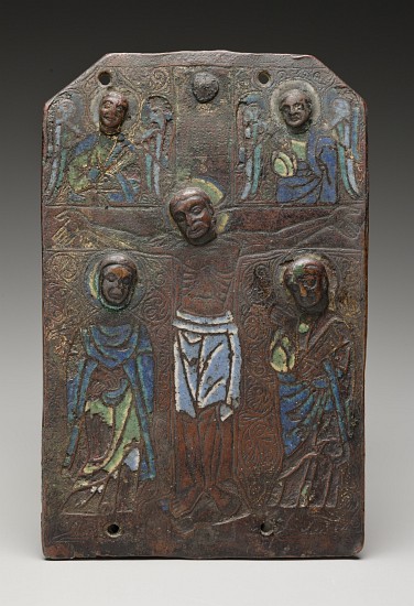 Fragment of a plaque from a reliquary chasse depicting the crucifixion, 1175/1200 from French School