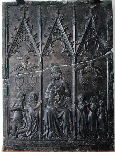 Funerary stela of the Sacquespee family, from the St. Nicaise cemetery, Tournai from French School