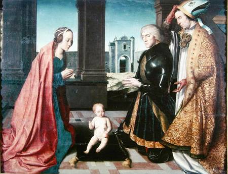 The Infant Christ Adored by a Knight from French School