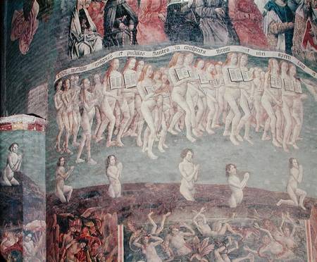 The Last Judgement: The resurrected carrying the book of their life around their necks  (detail) from French School
