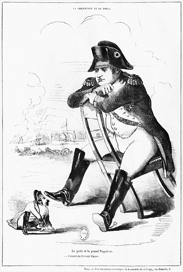 La Grenouille et le Boeuf : The Small and the Large Napoleon I, caricature from ''The Puppet Show'' from French School