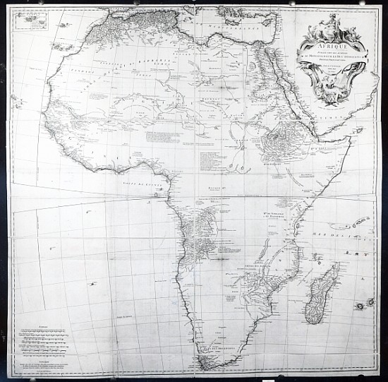 Map of Africa; engraved by Guillaume Delahaye from French School