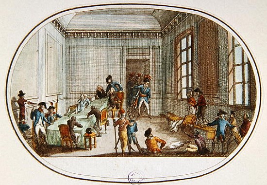 Maximilien de Robespierre (1758-94) injured in the antechamber of the Comite de Salut Public, 10 The from French School