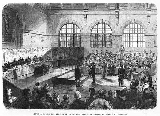 Members of the Commune being court martialled at Versailles from French School
