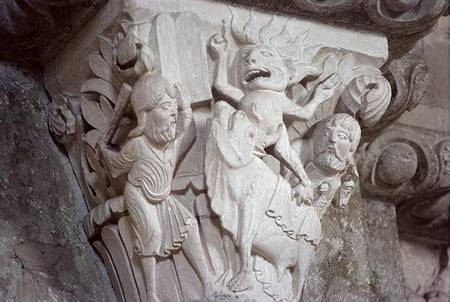 Moses and the Golden Calf, capital relief from French School