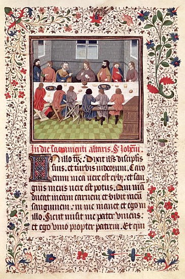 Ms 370 fol.184 The Last Supper from French School