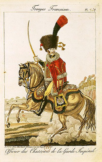 Officer of the Hussars of the Imperial Guard during the First Empire from French School