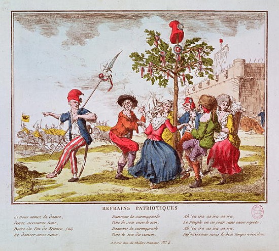 Patriotic Refrains: French revolutionaries dancing the carmagnole around the tree of Liberty, c.1792 from French School