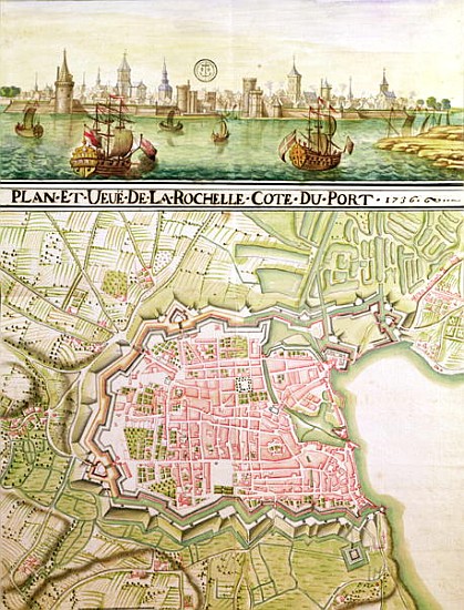 Plan of the town of La Rochelle from French School