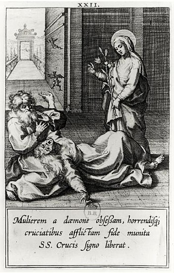 St. Catherine Exorcising a Demon from a Possessed Woman from French School
