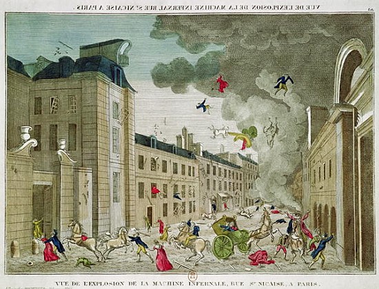 The Attempted Assassination of Napoleon Bonaparte (1769-1821) on the Rue Saint-Nicaise, Paris, 24th  from French School