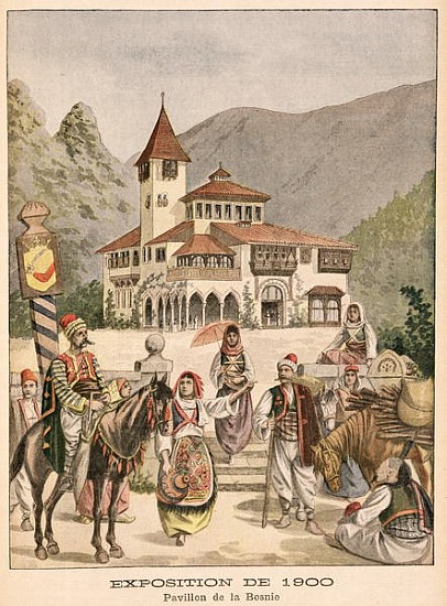 The Bosnian Pavilion at the Universal Exhibition of 1900, Paris, illustration from ''Le Petit Journa from French School
