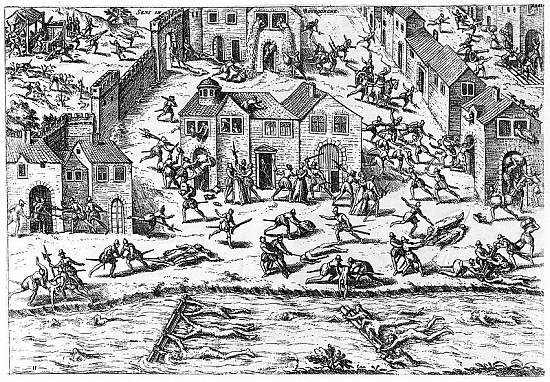 The Massacres of Sens, 12th April 1562 from French School