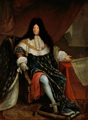 Louis XIV (1638-1715) Holding a Plan of the Maison Royale de Saint-Cyr
