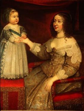 Anne of Austria (1601-66) with her son Louis XIV (1638-1715)