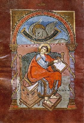Ms 4 fol.101v St. Luke, from the Gospel of St. Riquier, c.800