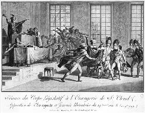 Session of the Legislative body at St.Cloud''s Orangery, arrival of Bonaparte (1769-1821) Protected 