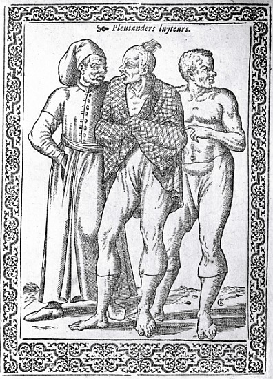 Turkish Wrestlers, illustration from ''Les navigations, peregrinations et voyages, faicts en la Turk from French School