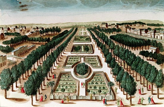 View of the Jardin des Plantes from the Cabinet d''Histoire Naturelle from French School