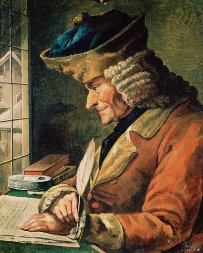 Voltaire in seinem Schreibkabinett from French School
